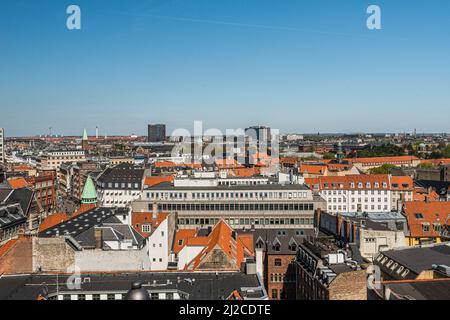 Copenhagen, Denmark - May 12 2017: View over Indre By and Kongens Nytorv from Rundetårn Stock Photo