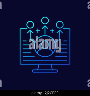 Affiliate marketing, referrals line icon, vector Stock Vector