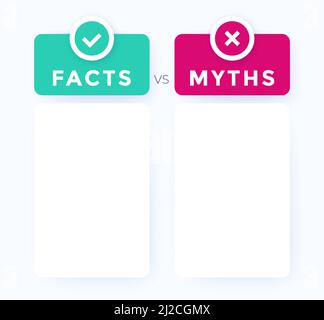 facts vs myths concept, vector design Stock Vector