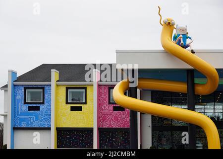 front entrance of the Cartoon Network Hotel in Lancaster PA Stock Photo