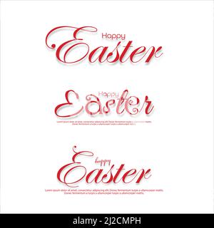 Happy Easter vector set. A collection of typographic writings about Easter. Stock Vector