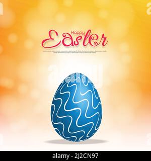 Easter card with eggs in the background of the bokeh effect. Stock Vector