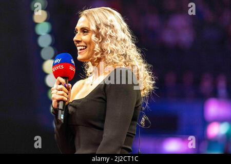 Sky Sports Emma Paton on set during day four of the William World at Alexandra Palace, London Stock Photo - Alamy