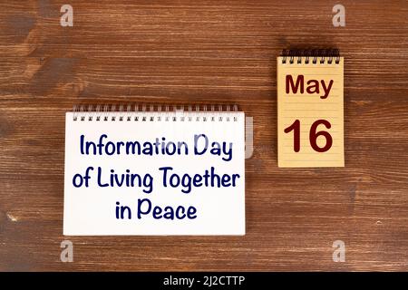 The celebration of the  International Day of Living Together in Peace the May 16 Stock Photo