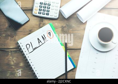 Plan B text on notepad Stock Photo