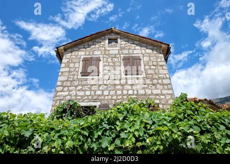 old traditional stone house in Montenegro Stock Photo