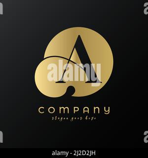 Abstract circle gold premium luxury letter M logo design Stock Vector ...