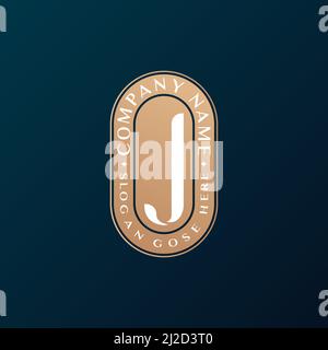 Abstract Emblem Premium luxury corporate identity elegant letter J logo design Stock Vector