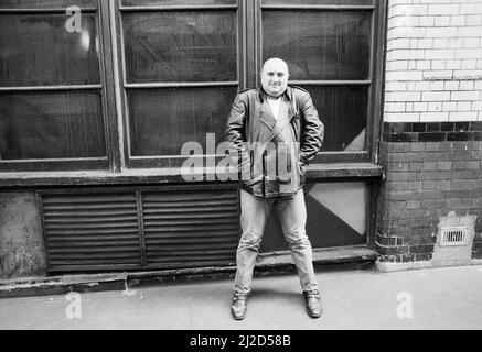 Liverpudlian comedian Alexei Sayle who starred in the BBC television comedy series The Young Ones, pictured in London. 17th May 1985. Stock Photo