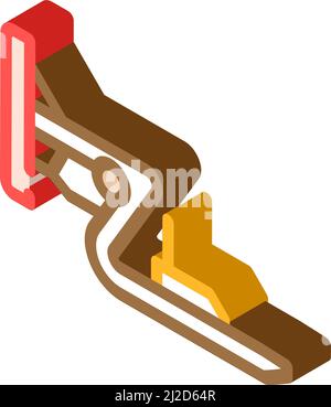 sled training equipment isometric icon vector illustration Stock Vector