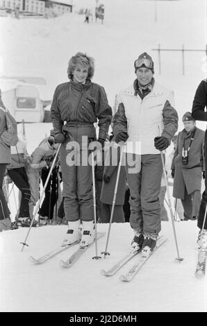 Princess Diana skiing in Liechtenstein Stock Photo - Alamy