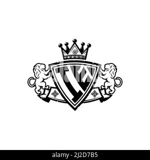 IE Monogram logo letter with Simple shield crown style design. Luxurious monogram, lion luxury logo, Stock Vector