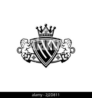 OG Monogram logo letter with Simple shield crown style design. Luxurious monogram, lion luxury logo, Stock Vector