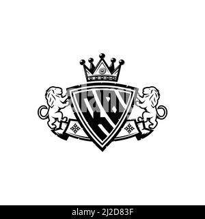 RB Monogram logo letter with Simple shield crown style design. Luxurious monogram, lion luxury logo, Stock Vector