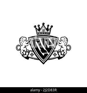 QQ Monogram logo letter with Simple shield crown style design. Luxurious monogram, lion luxury logo, Stock Vector