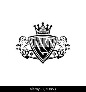 QG Monogram logo letter with Simple shield crown style design. Luxurious monogram, lion luxury logo, Stock Vector
