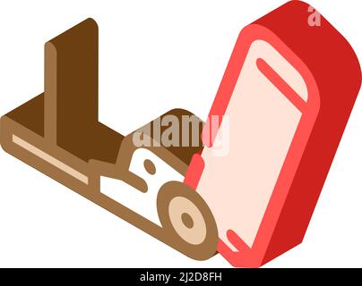 powerline sled isometric icon vector illustration Stock Vector