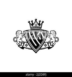 UG Monogram logo letter with Simple shield crown style design. Luxurious monogram, lion luxury logo, Stock Vector