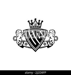 UQ Monogram logo letter with Simple shield crown style design. Luxurious monogram, lion luxury logo, Stock Vector