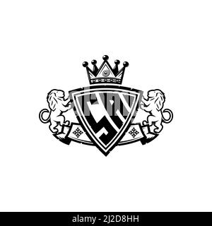 SA Monogram logo letter with Simple shield crown style design. Luxurious monogram, lion luxury logo, Stock Vector