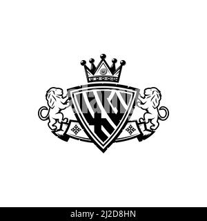 XG Monogram logo letter with Simple shield crown style design. Luxurious monogram, lion luxury logo, Stock Vector
