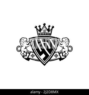 YD Monogram logo letter with Simple shield crown style design. Luxurious monogram, lion luxury logo, Stock Vector
