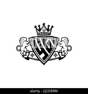 YG Monogram logo letter with Simple shield crown style design. Luxurious monogram, lion luxury logo, Stock Vector