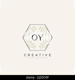 QY Initial Letter Flower Logo Template Vector premium vector Stock Vector