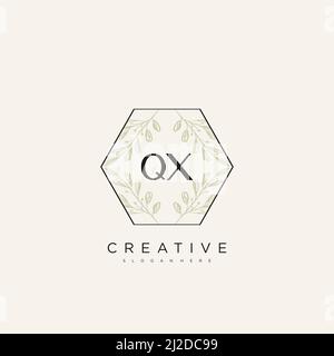 QX Initial Letter Flower Logo Template Vector premium vector Stock Vector