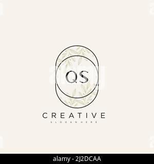 QS Initial Letter Flower Logo Template Vector premium vector Stock Vector