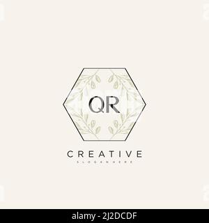 QR Initial Letter Flower Logo Template Vector premium vector Stock Vector