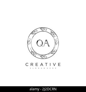 QA Initial Letter Flower Logo Template Vector premium vector Stock Vector
