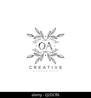 QA Initial Letter Flower Logo Template Vector premium vector Stock Vector
