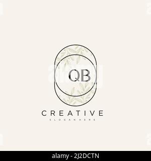 QB Initial Letter Flower Logo Template Vector premium vector Stock Vector