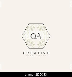 QA Initial Letter Flower Logo Template Vector premium vector Stock Vector