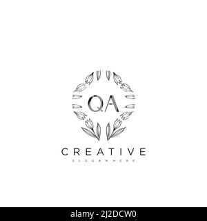QA Initial Letter Flower Logo Template Vector premium vector Stock Vector