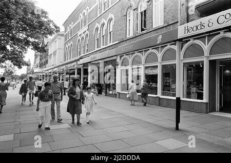 Lord Street, Southport, the main shopping street of Southport, in Merseyside. 2nd July 1986. Stock Photo