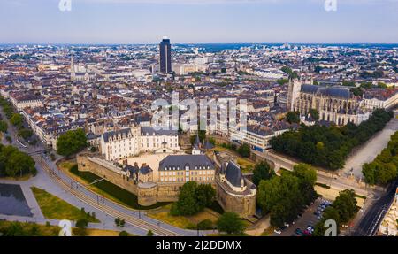 Aerial view of french city Nantes Stock Photo