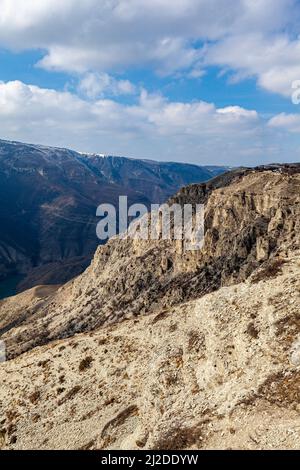 Sulak canyon is one of the deepest canyons in the world and the deepest in Europe. Natural landmark of Dagestan, Russia. Dagestan canyon in mountains Stock Photo
