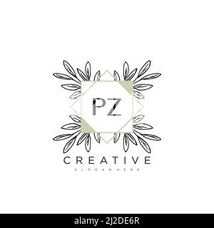 PZ Initial Letter Flower Logo Template Vector premium vector Stock Vector