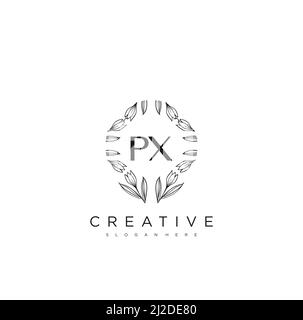PX Initial Letter Flower Logo Template Vector premium vector Stock Vector