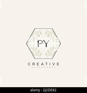 PY Initial Letter Flower Logo Template Vector premium vector Stock Vector