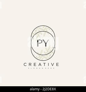 PY Initial Letter Flower Logo Template Vector premium vector Stock Vector
