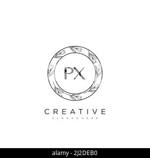 PX Initial Letter Flower Logo Template Vector premium vector Stock Vector
