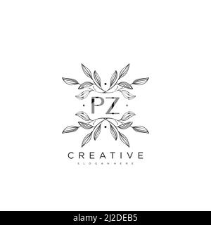 PZ Initial Letter Flower Logo Template Vector premium vector Stock Vector