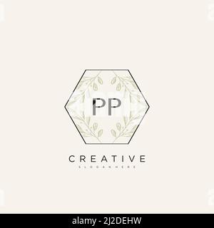 PP Initial Letter Flower Logo Template Vector premium vector Stock Vector