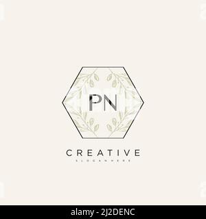PN Initial Letter Flower Logo Template Vector premium vector Stock Vector