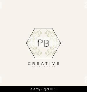 PB Initial Letter Flower Logo Template Vector premium vector Stock Vector