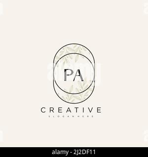 PA Initial Letter Flower Logo Template Vector premium vector Stock Vector