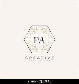PA Initial Letter Flower Logo Template Vector premium vector Stock Vector